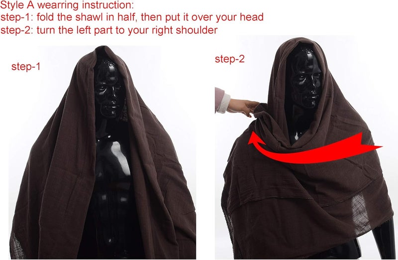 GRACEART Post Apocalyptic Shawl Scarf Shaman Cowl Medieval Costume Sash - Image 5